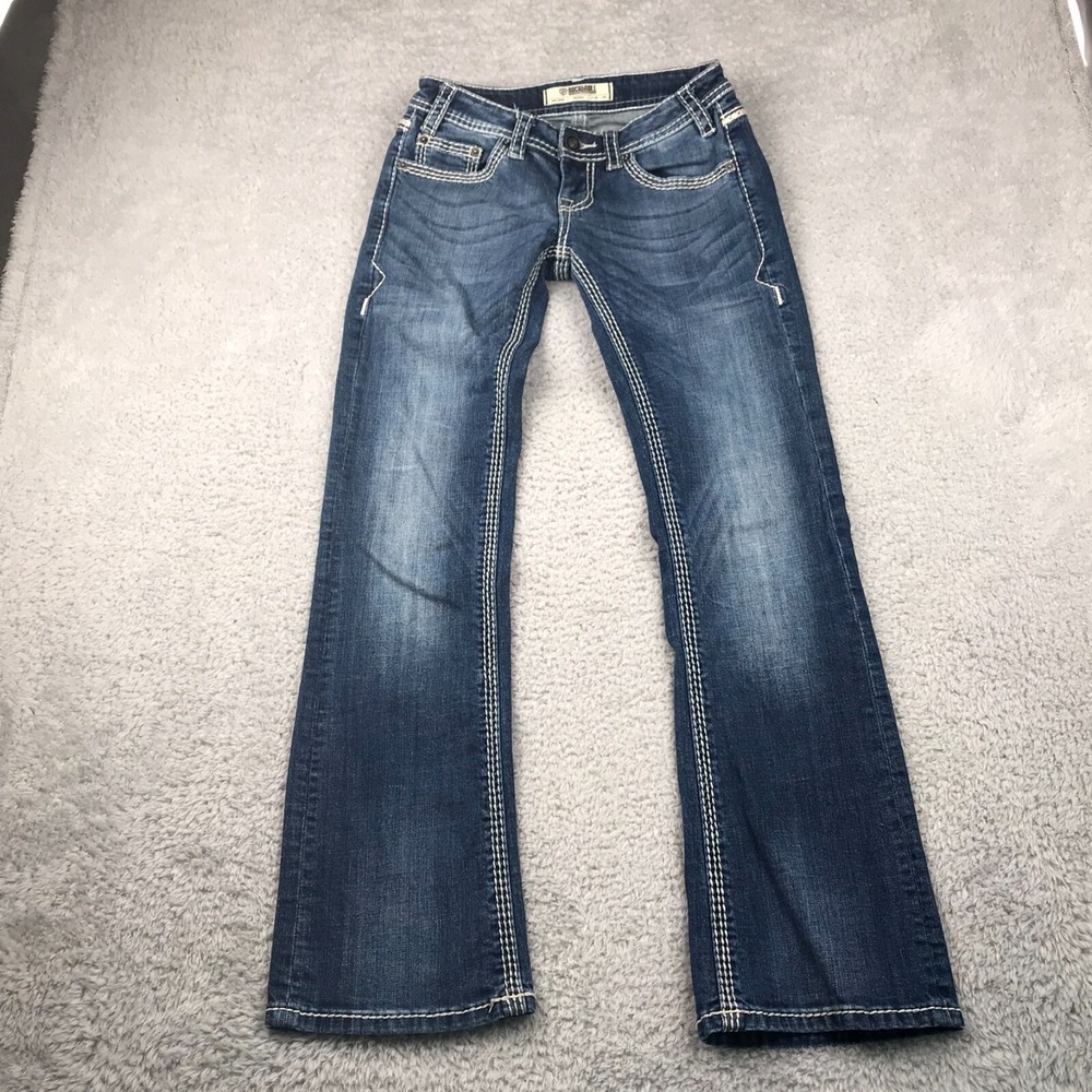 Rock & Roll Cowgirl Riding Jeans Women 25 (28x30) Mid Rise Bootcut Western Denim